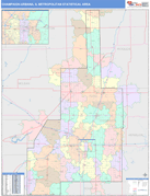 Champaign-Urbana Metro Area Digital Map Color Cast Style